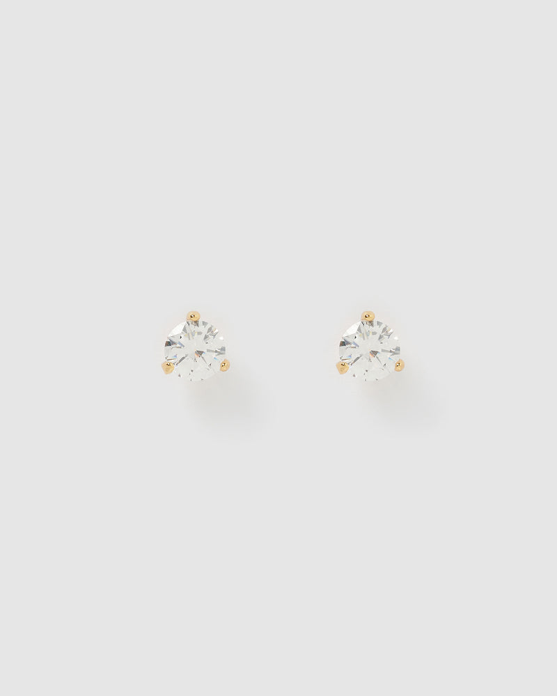 Izoa Dottie Stud Earrings Gold