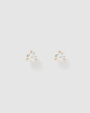 Izoa Dottie Stud Earrings Rose Gold