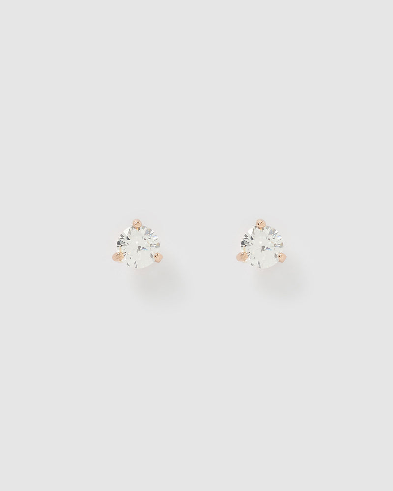 Izoa Dottie Stud Earrings Rose Gold