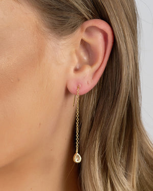 Izoa Dana Thread Earrings Gold