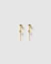 Izoa Davina Evil Eye Drop Stud Earrings Gold