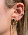 Izoa Dee Emerald Green Cubic Zirconia Small Stud Earrings