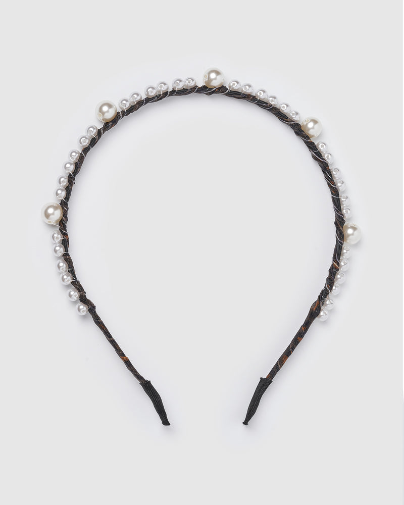 Izoa Demi Headband White Pearl