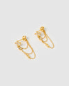 Izoa Dixie Drop Stud Earrings Gold