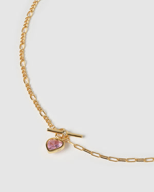 Izoa Dusk Necklace Gold Pink