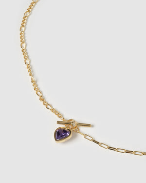Izoa Dusk Necklace Gold Purple