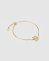 Izoa Crystal Letter E Bracelet Gold