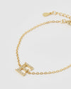Izoa Crystal Letter E Bracelet Gold