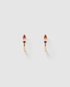 Izoa Elena Hoop Earrings Gold
