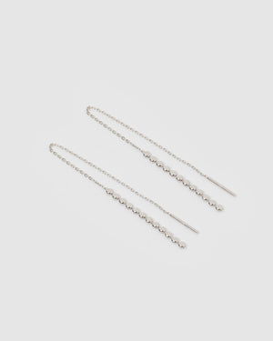 Izoa Elixa Thread Earrings Silver