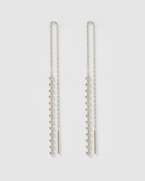 Izoa Elixa Thread Earrings Silver