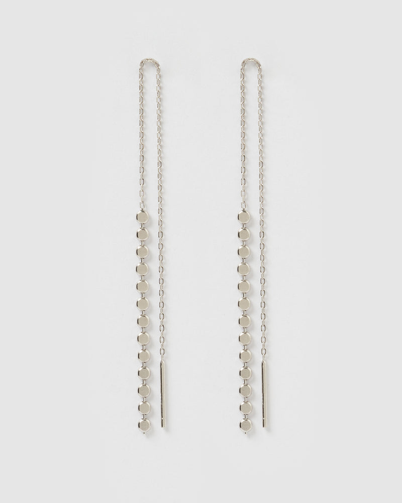 Izoa Elixa Thread Earrings Silver