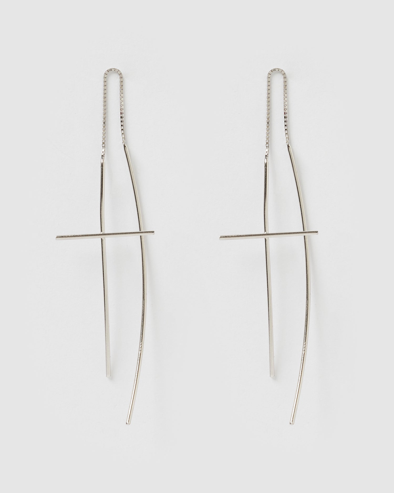 Izoa Evie thread Earrings Silver