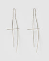 Izoa Evie thread Earrings Silver