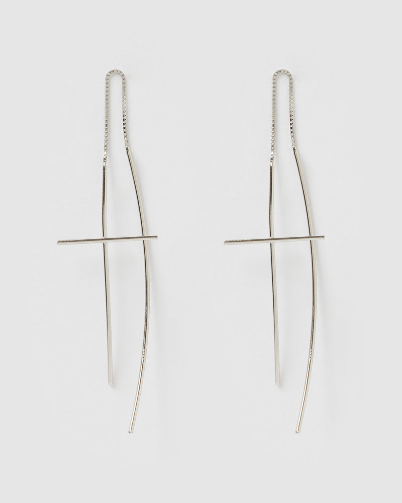 Izoa Evie thread Earrings Silver