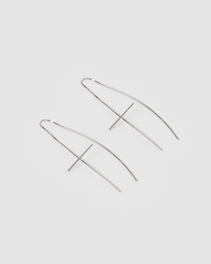 Izoa Evie thread Earrings Silver