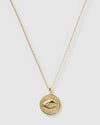 Izoa Evil Eye Pendant Necklace Gold