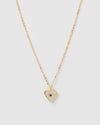 Izoa Emilia Evil Eye Heart Pendant Necklace Gold Crystal