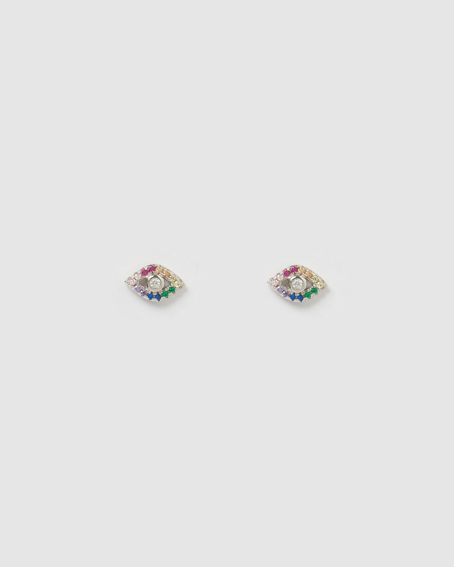 Izoa Emma Evil Eye Stud Silver