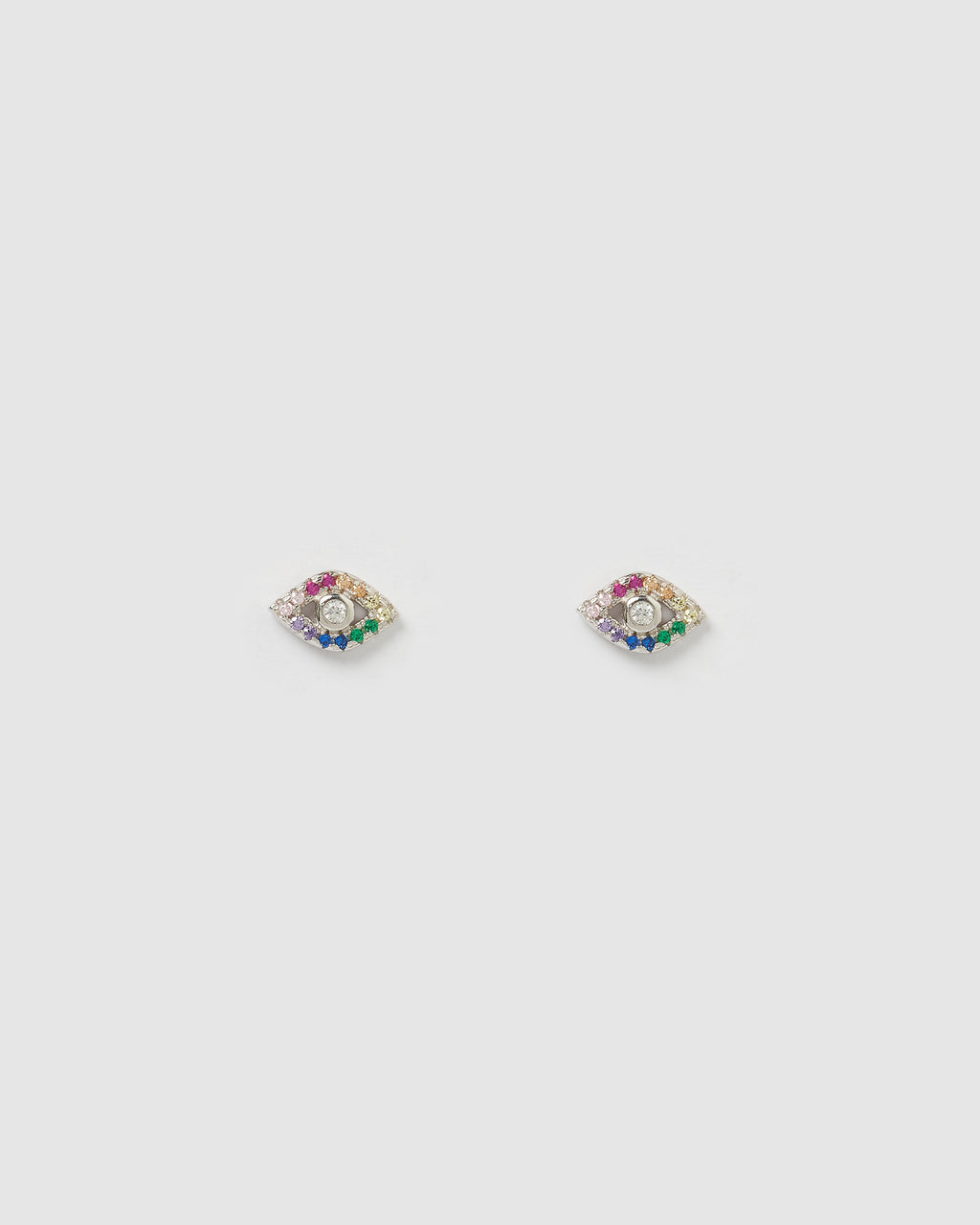 Izoa Emma Evil Eye Stud Silver