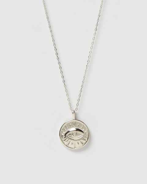 Izoa Evil Eye Pendant Necklace Silver Shop Womens Necklaces
