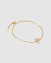 Izoa Crystal Letter F Bracelet Gold