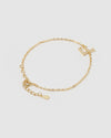 Izoa Crystal Letter F Bracelet Gold