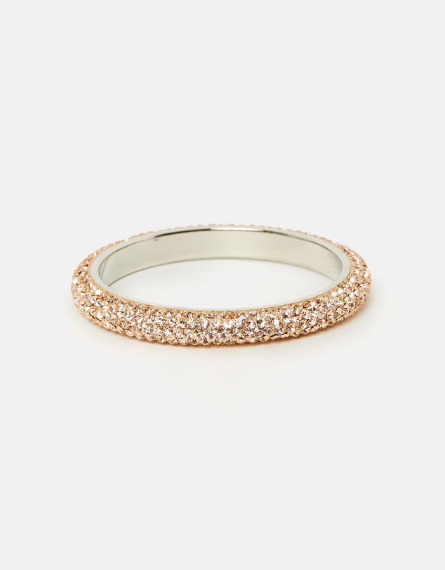 Izoa Five Row Crystal Bangle Peach