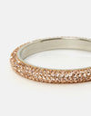 Izoa Five Row Crystal Bangle Peach