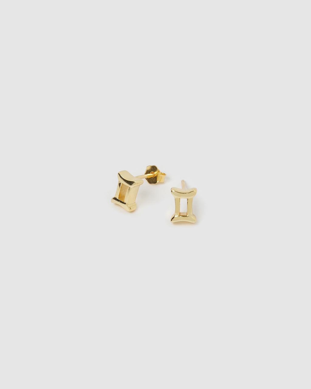 Izoa Gemini Star Sign Symbol Stud Gold