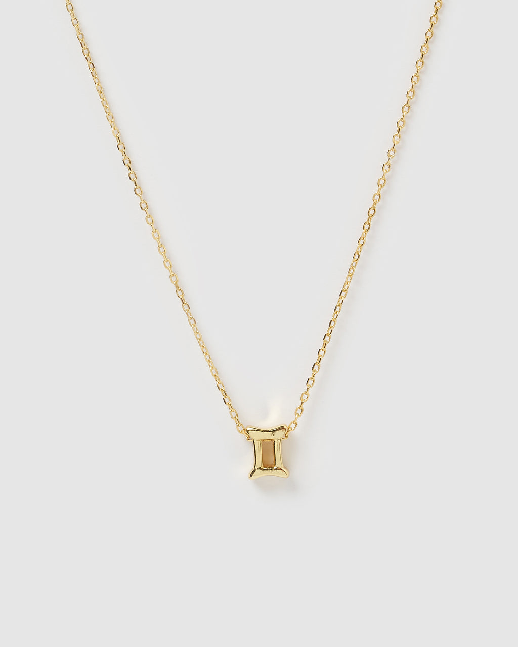 Izoa Gemini Star Sign Symbol Necklace Gold