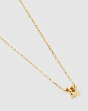 Izoa Gemini Star Sign Symbol Necklace Gold