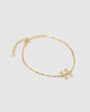 Izoa Crystal Letter H Bracelet Gold