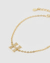Izoa Crystal Letter H Bracelet Gold