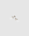 Izoa Kids Heart Stud Earrings Silver