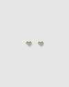 Izoa Kids Heart Stud Earrings Silver