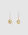 Izoa Helena Disc Hoop Earrings Gold