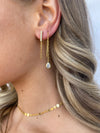Izoa Sandra Drop Stud Earrings Gold