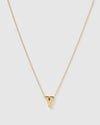 Izoa Alphabet Letter V Necklace Gold