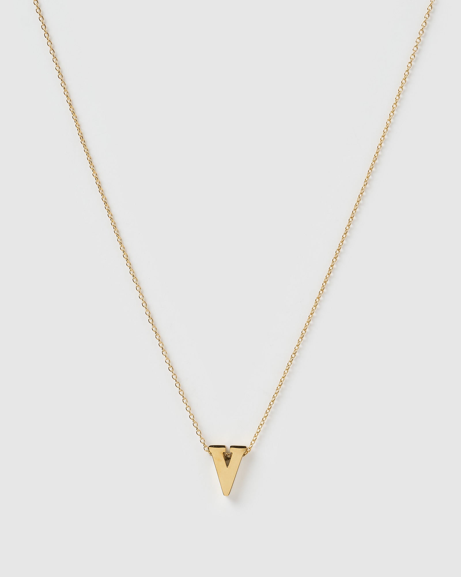 V letter store necklace