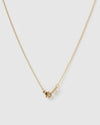 Izoa Alphabet Letter V Necklace Gold