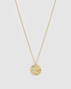 Izoa Compass Pendant Necklace Gold