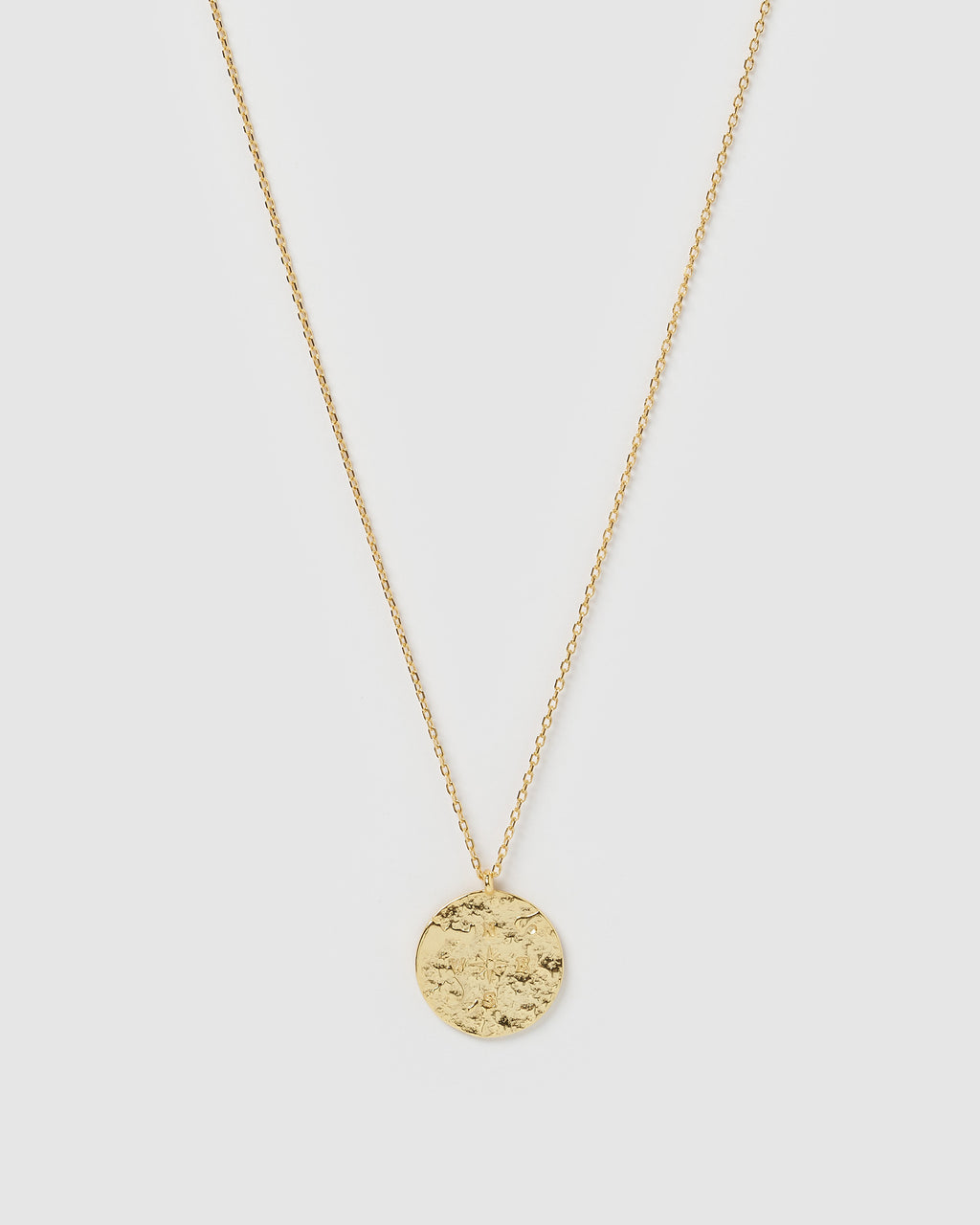 Izoa Compass Pendant Necklace Gold