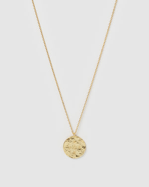 Izoa Compass Pendant Necklace Gold