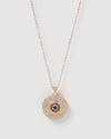 Izoa Larissa Eye Necklace Rose Gold