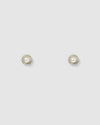 Izoa Daisy Stud Earrings in Sterling Silver Pearl