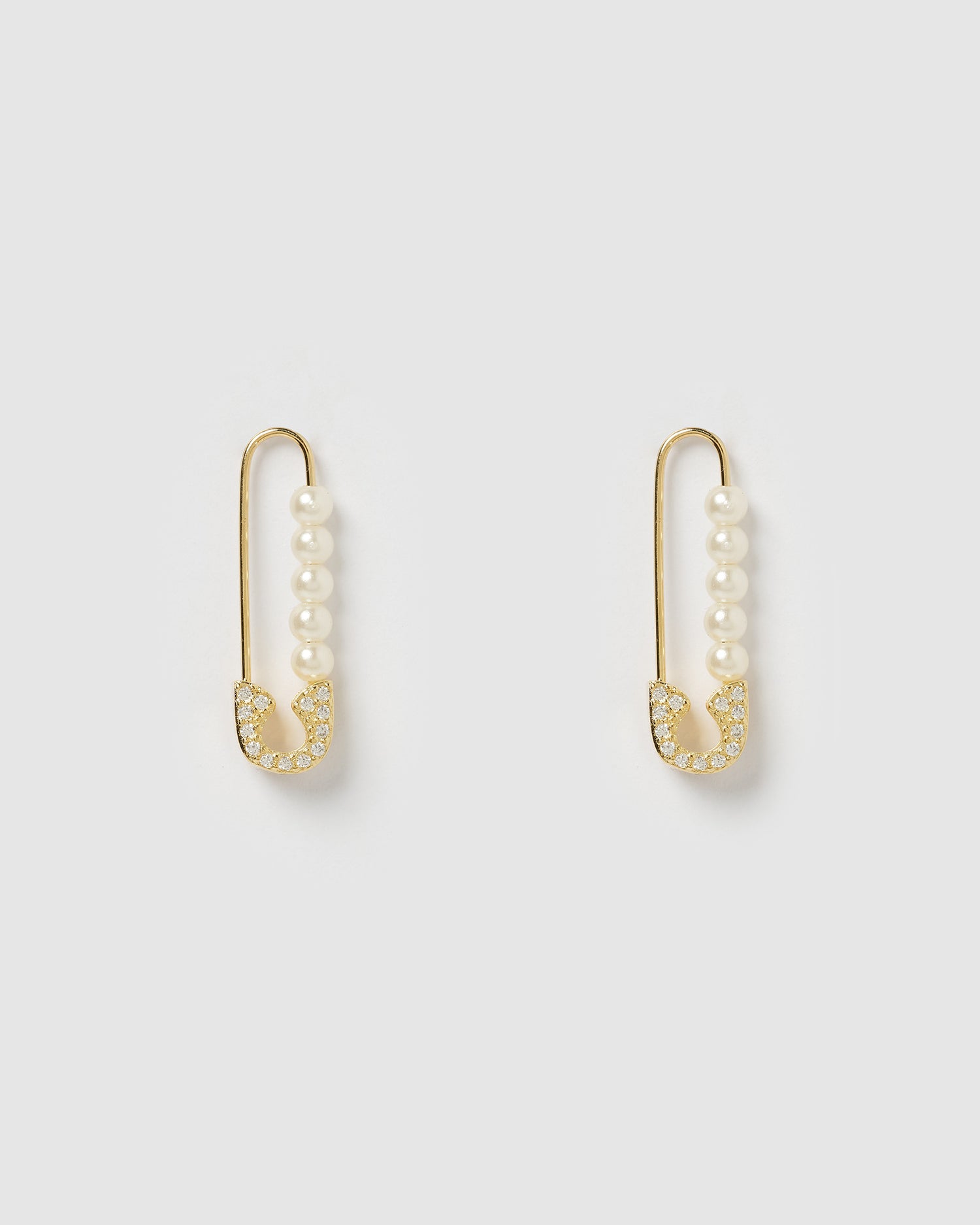 Izoa Roni Pin Earring in Gold Pearl