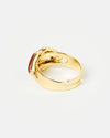 Izoa Lips Ring Gold Red