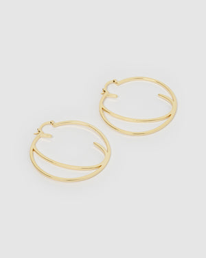 Izoa Alphabet Letter C Hoop Earrings