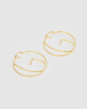 Izoa Alphabet Letter G Hoop Earrings